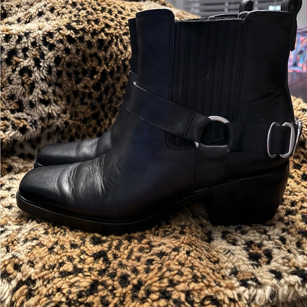 SAM ELDMAN BELLAMIE Black Ankle Boots 7.5
